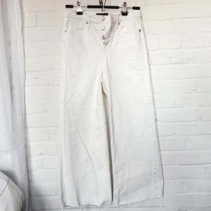 Wide leg white jeans